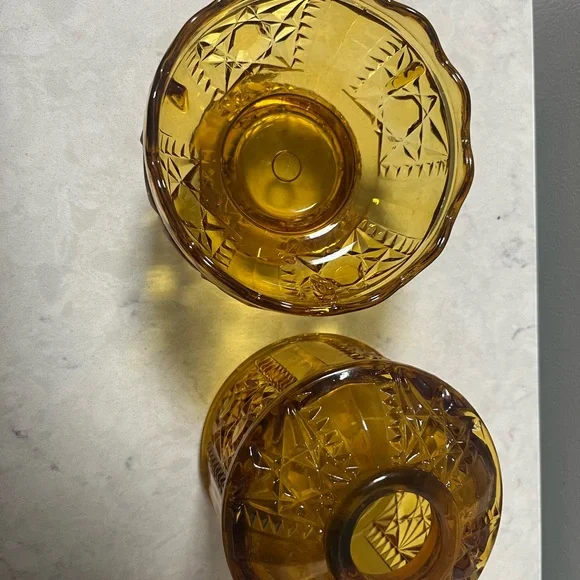 Vintage Indiana Amber Glass Fairy Lamp - Picture 2 of 6